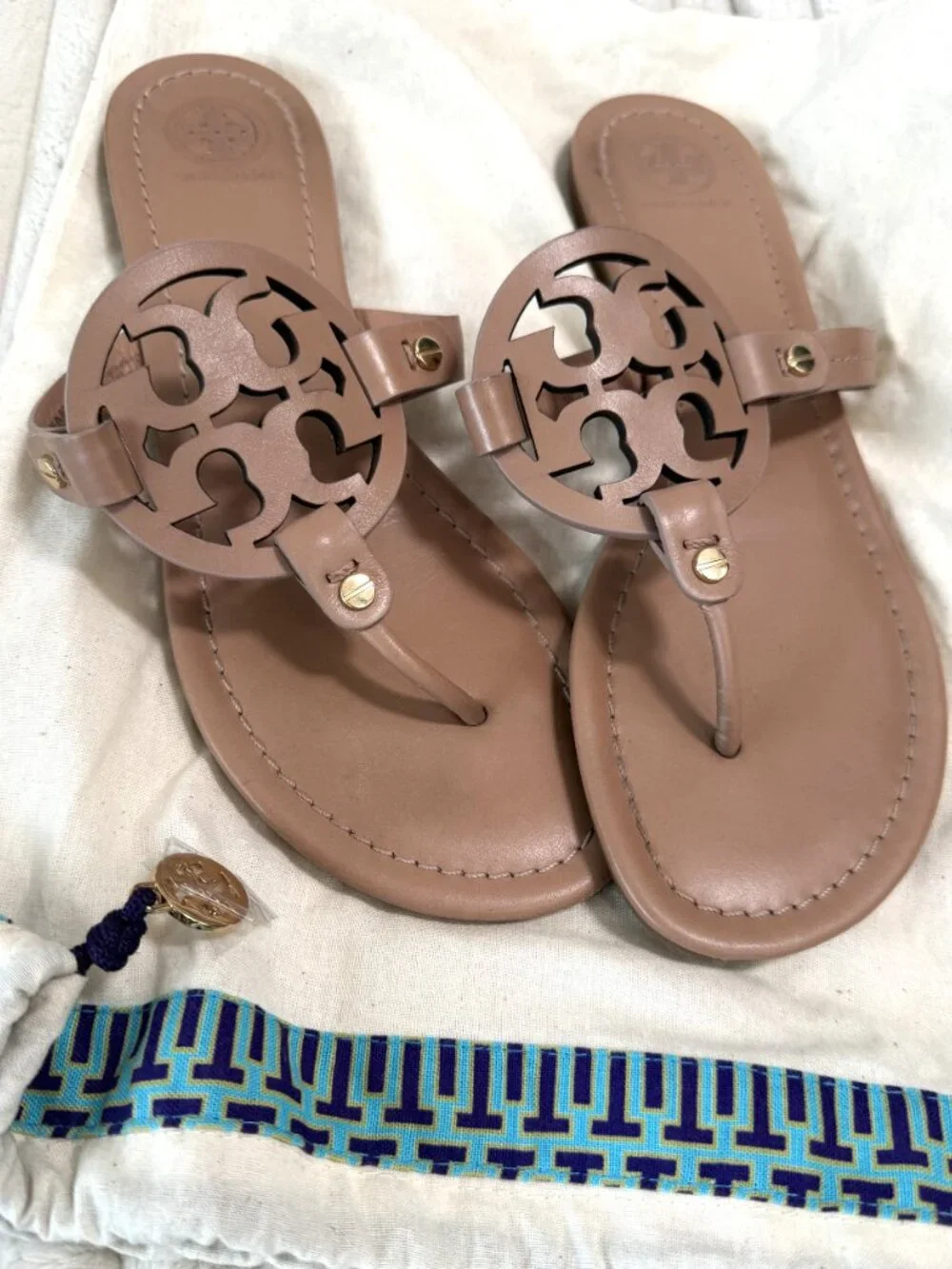 Tory Burch Miller Thong sandal - Almond Flour (tan) Size 9